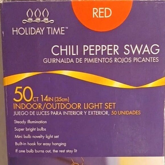 Red Chili Pepper Cluster Swag 50Ct Bunch Hanging Lights Decor Party Holiday Time - Picture 10 of 13
